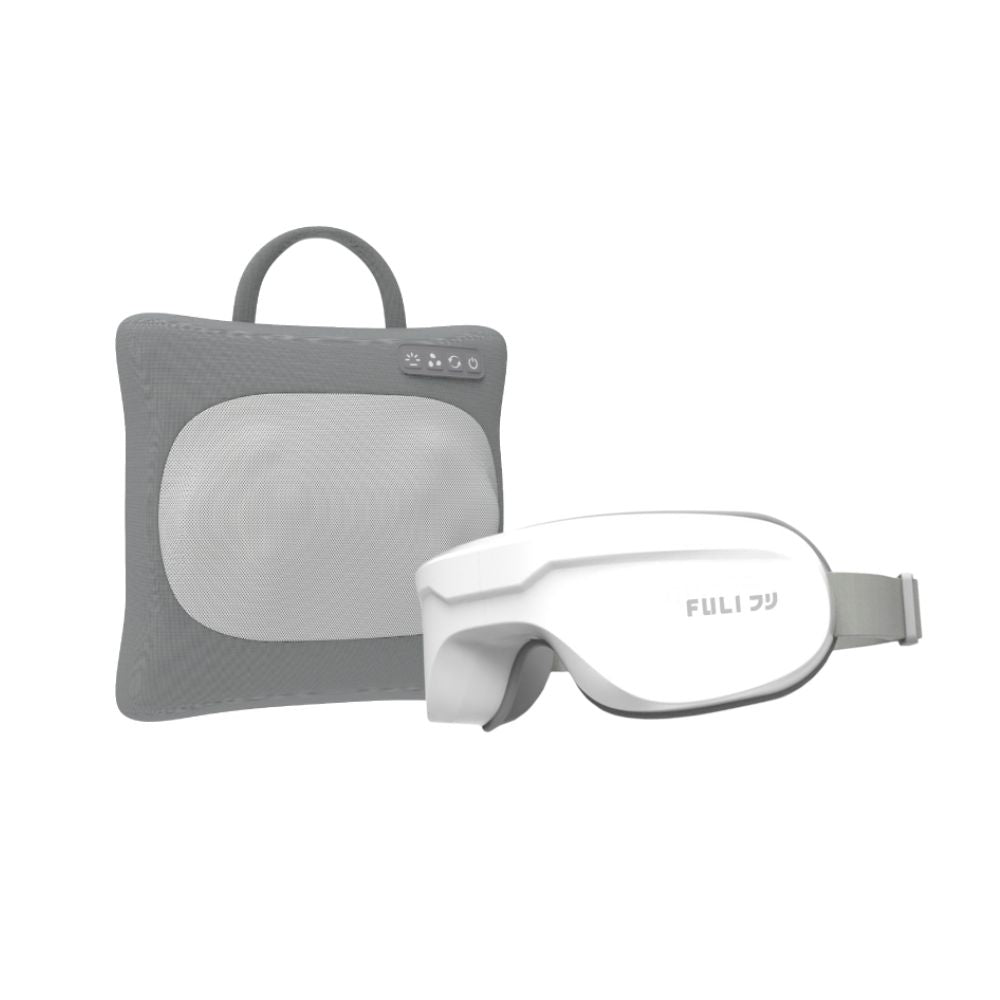เซตนวดหลังนวดตาแบบพกพา FULI Multifunction Electric Massage Pillow + Smart Eye Massager