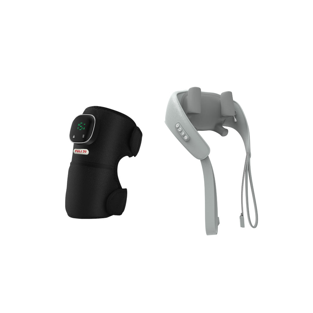 เซตคลายเมื่อยครบจุด | FULI ThermoFlex Knee Massager + FULI Neck and Shoulder Massager (Grey)
