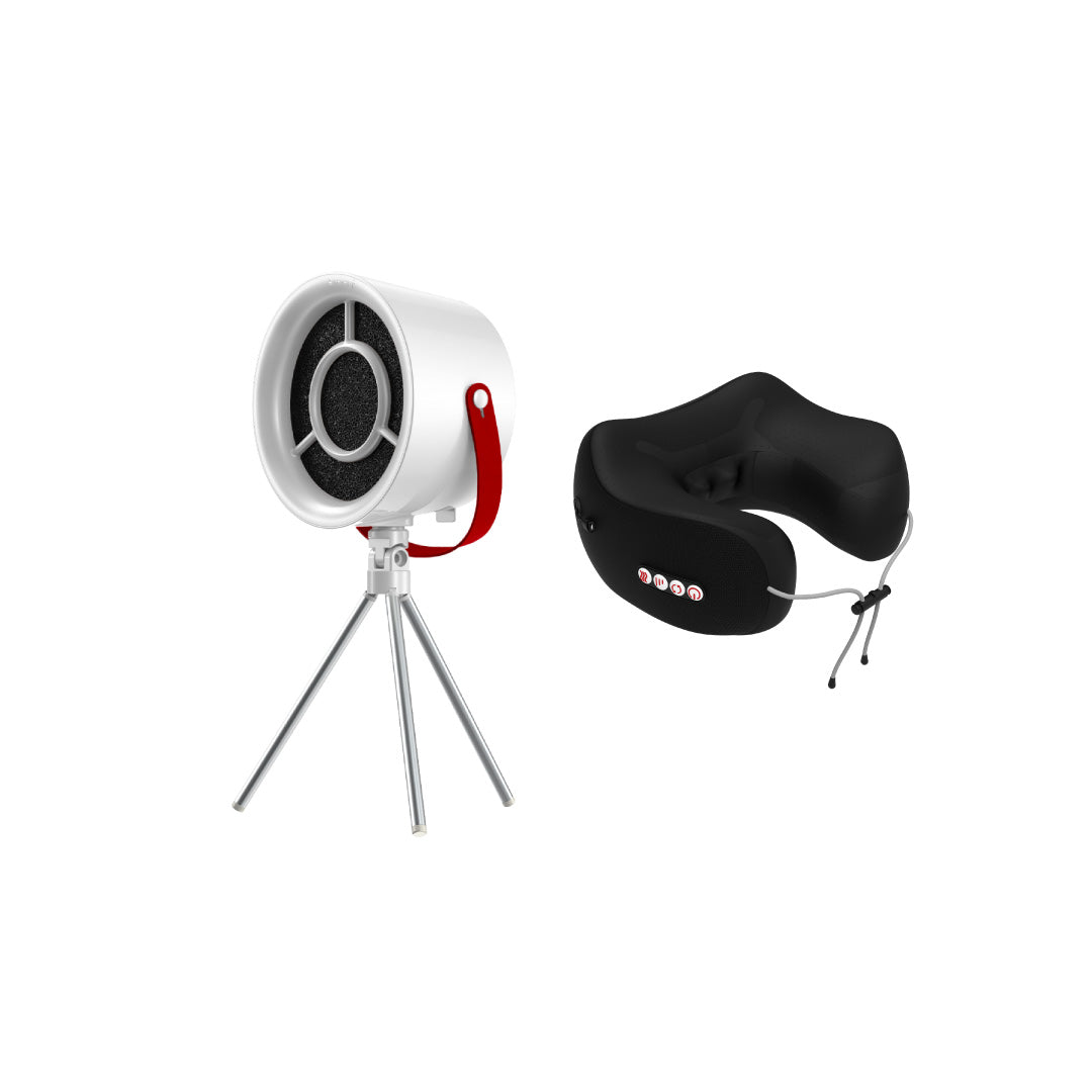 เซตควันสลายสบายคอเย็น | FULI Portable Electric Cooker hoods + FULI Cool Tech Massage Neck Pillow