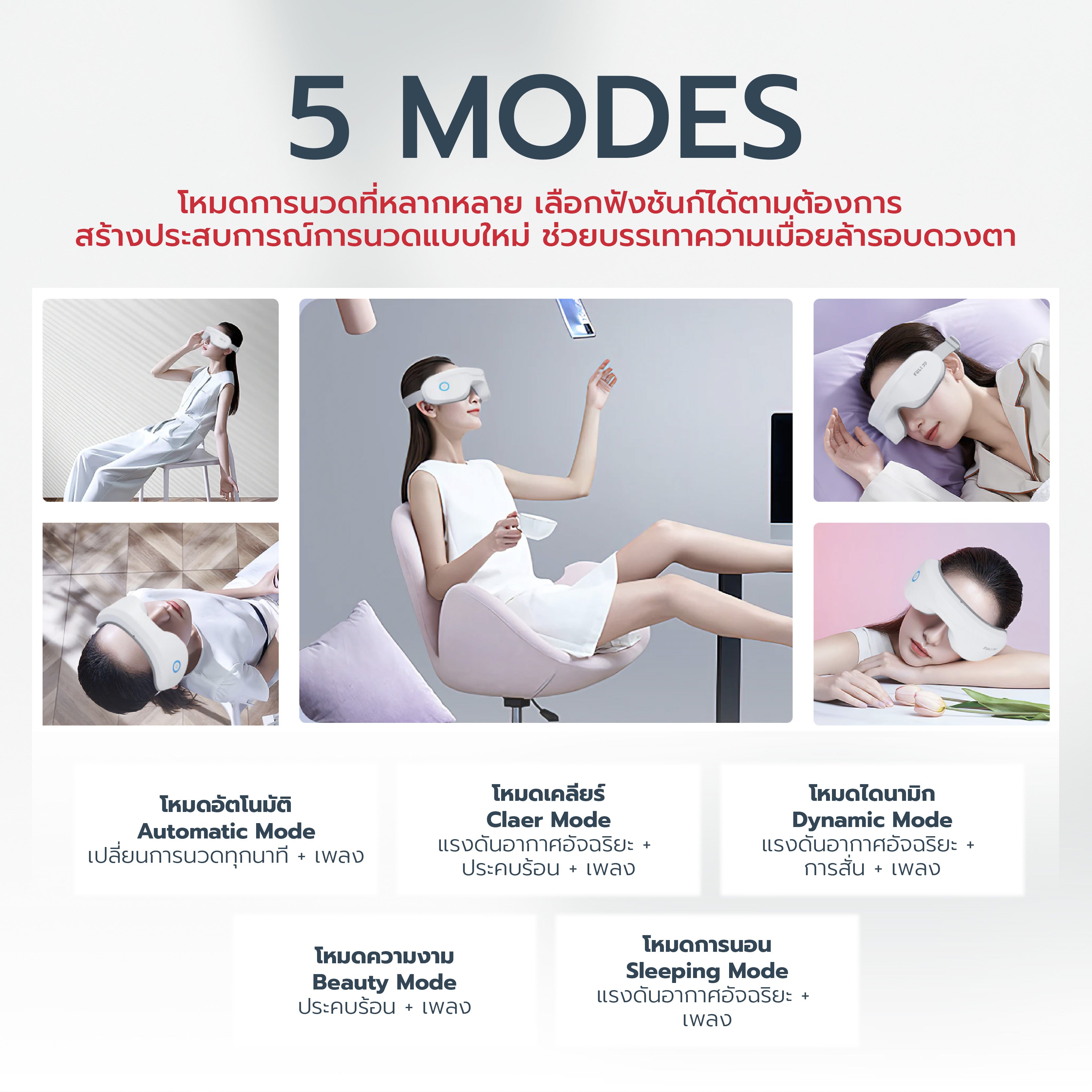 เซตหลับสบาย FULI X8 ErgoChair + 4D Smart Eye Massager - Black ดำ