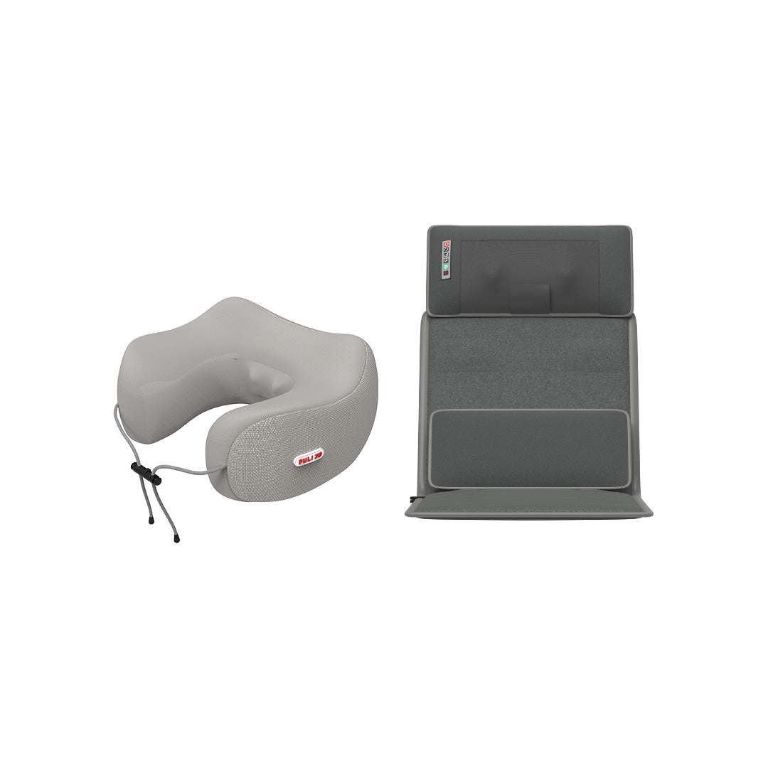 เซตนวดเย็นคอสบายตัว | FULI Cool Tech Massage Neck Pillow - Grey + FULI Ergonomic Massager Mattress