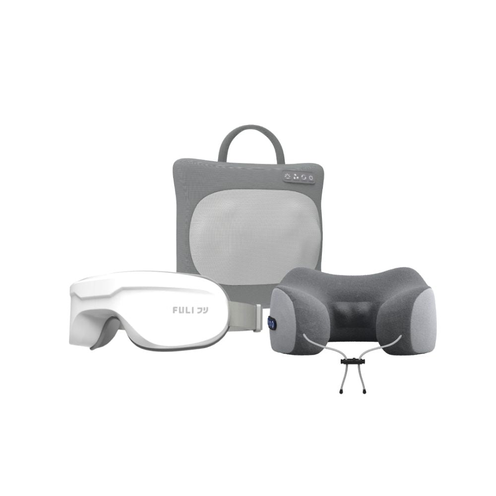 เซตนวดสุดฟินแบบพกพา FULI Multifunction Electric Massage Pillow + Ergo Massage Neck Pillow + Smart Eye Massager