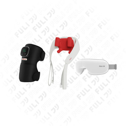 [PRE]เซตคลายเมื่อยนวดตรงจุด | FULI ThermoFlex Knee Massager + FULI Neck and Shoulder Massager + FULI Smart Eye Massager Lite