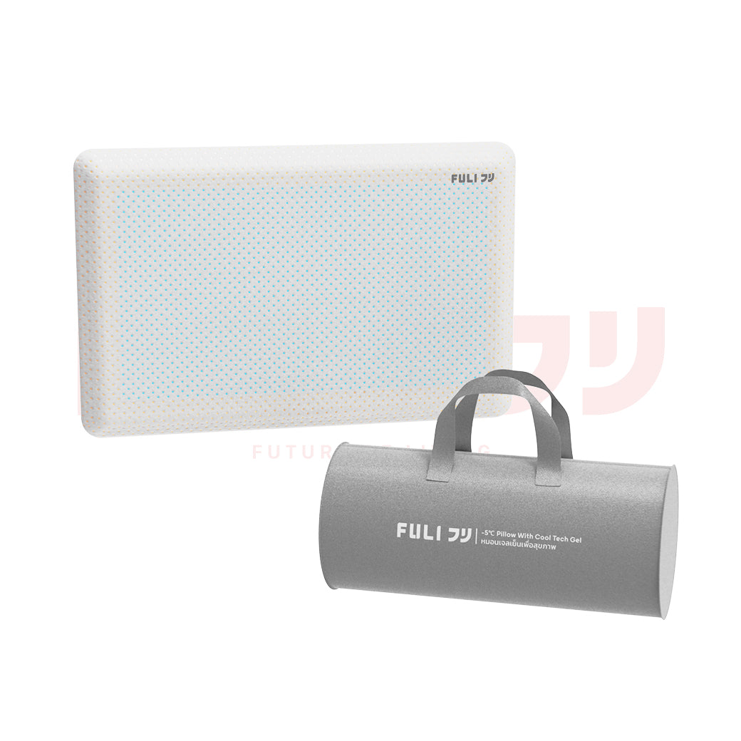 เซตคู่ผ่อนคลาย FULI -5℃ Bread Shape Pillow With Cool Tech Gel+4D Smart Eye Massager